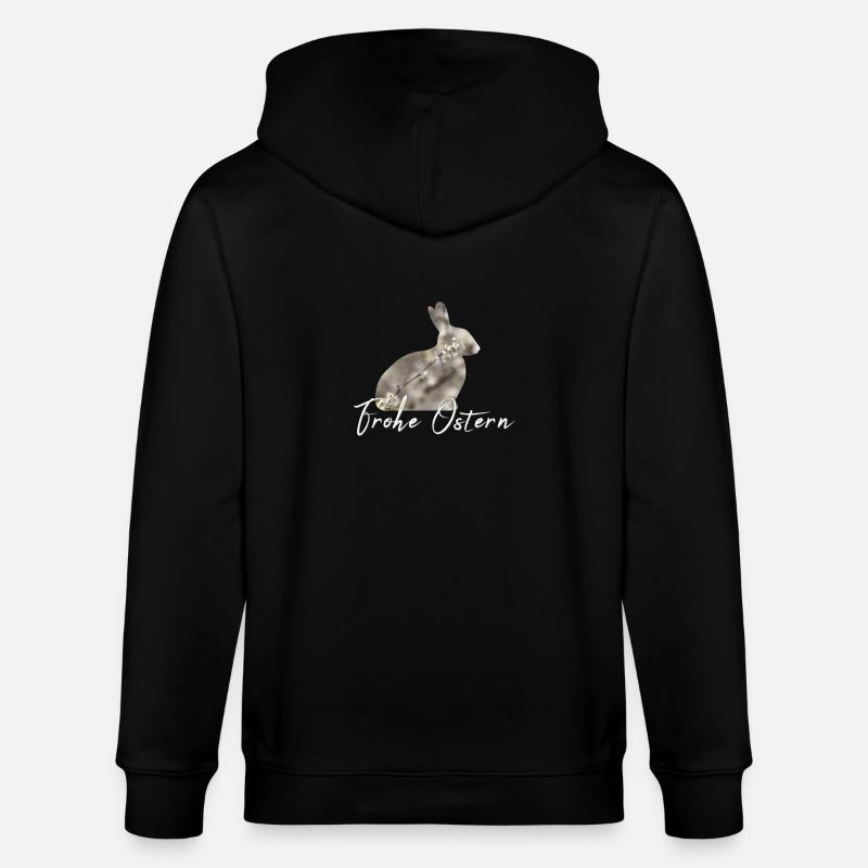 Happy Easter Bunny - Stanley/Stella CULTIVATOR  Unisex Organic Hooded Jacket - black