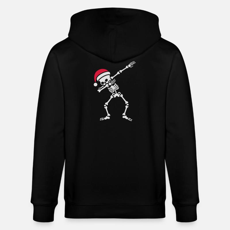Santa dab / dabbing skeleton - Veste à capuche bio CULTIVATOR Stanley/Stella Unisexe - noir