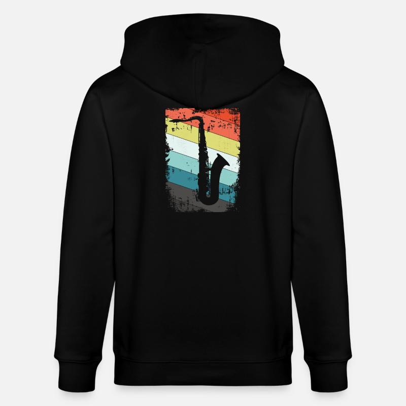Saxophone saxophone - Veste à capuche bio CULTIVATOR Stanley/Stella Unisexe - noir