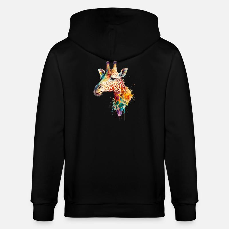 Giraffe - Stanley/Stella Unisex Bio-Kapuzenjacke CULTIVATOR - Schwarz
