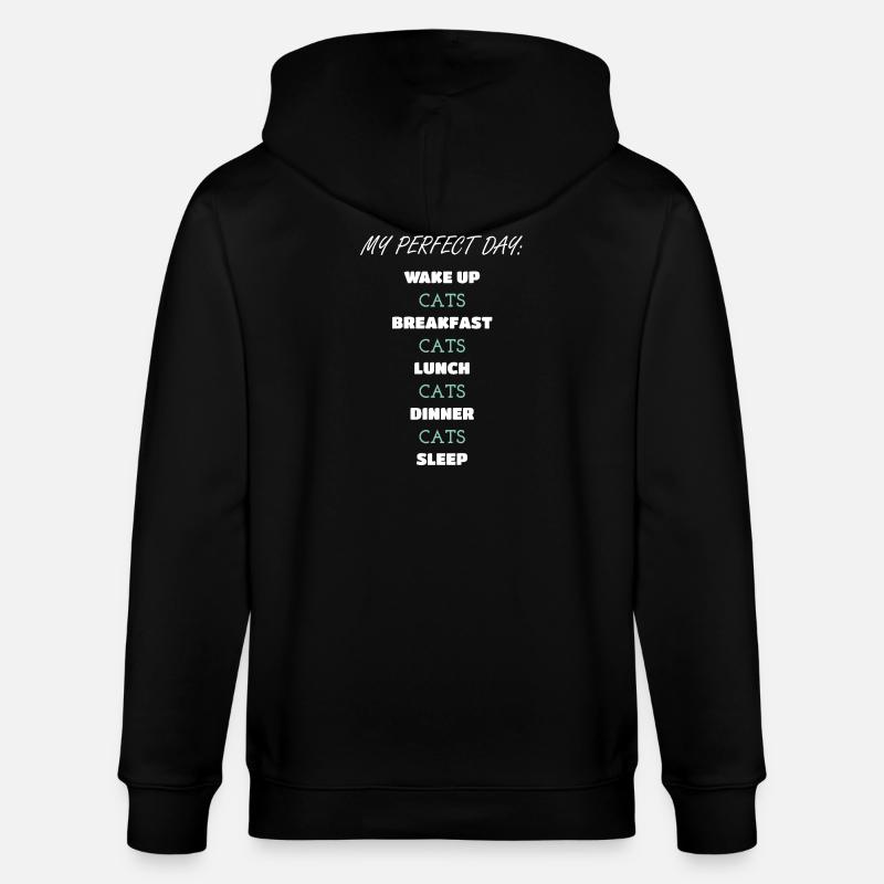 Skurrile Katze Tägliche Routine Design - Stanley/Stella Unisex Bio-Kapuzenjacke CULTIVATOR  - Schwarz