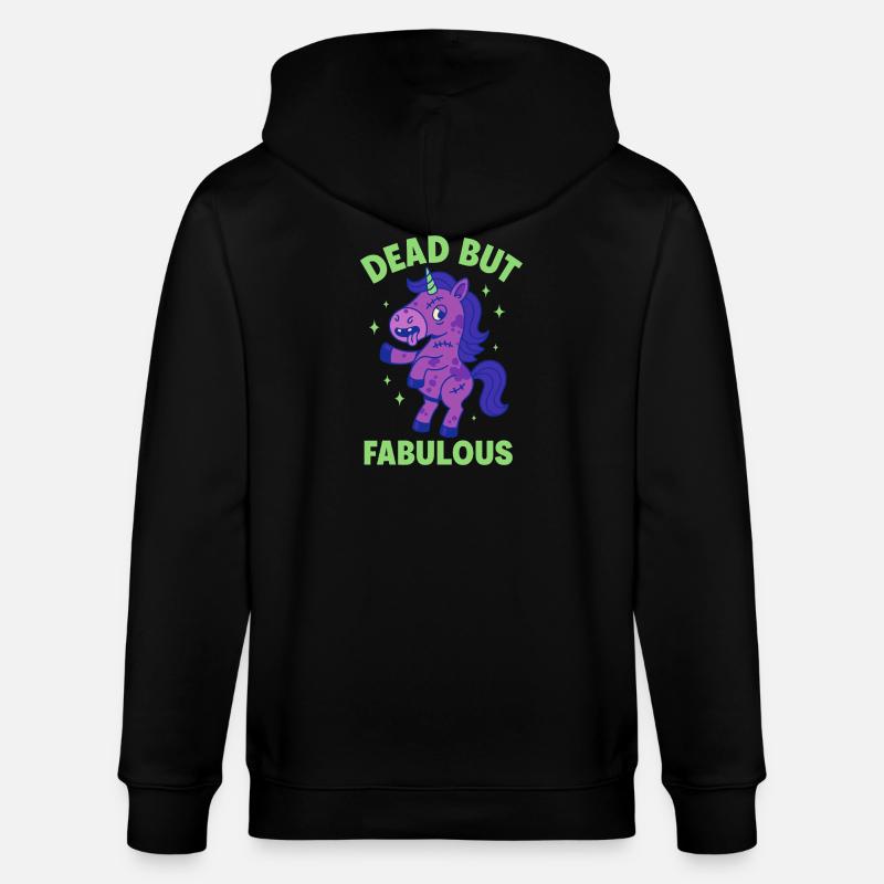 Buntes Einhorn mit Spruch - Stanley/Stella Unisex Bio-Kapuzenjacke CULTIVATOR  - Schwarz