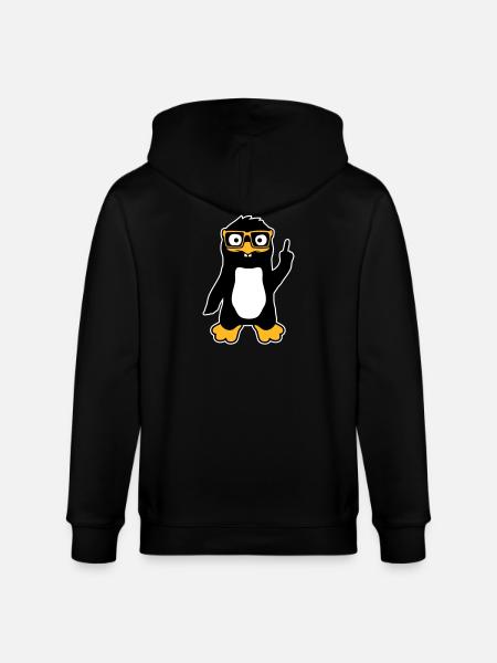 Pingvin Nørd briller Pegefinger selvtilfreds Lus - Stanley/Stella økologisk unisex-hættejakke CULTIVATOR  - sort