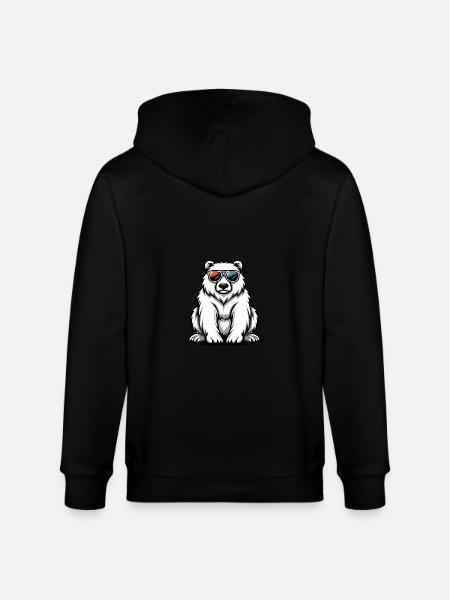 Eisbär Cool Tier - Stanley/Stella Unisex Bio-Kapuzenjacke CULTIVATOR - Schwarz