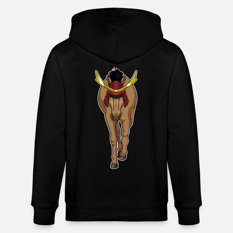 Pferd Samurai Kampfkunst - Stanley/Stella Unisex Bio-Kapuzenjacke CULTIVATOR  - Schwarz
