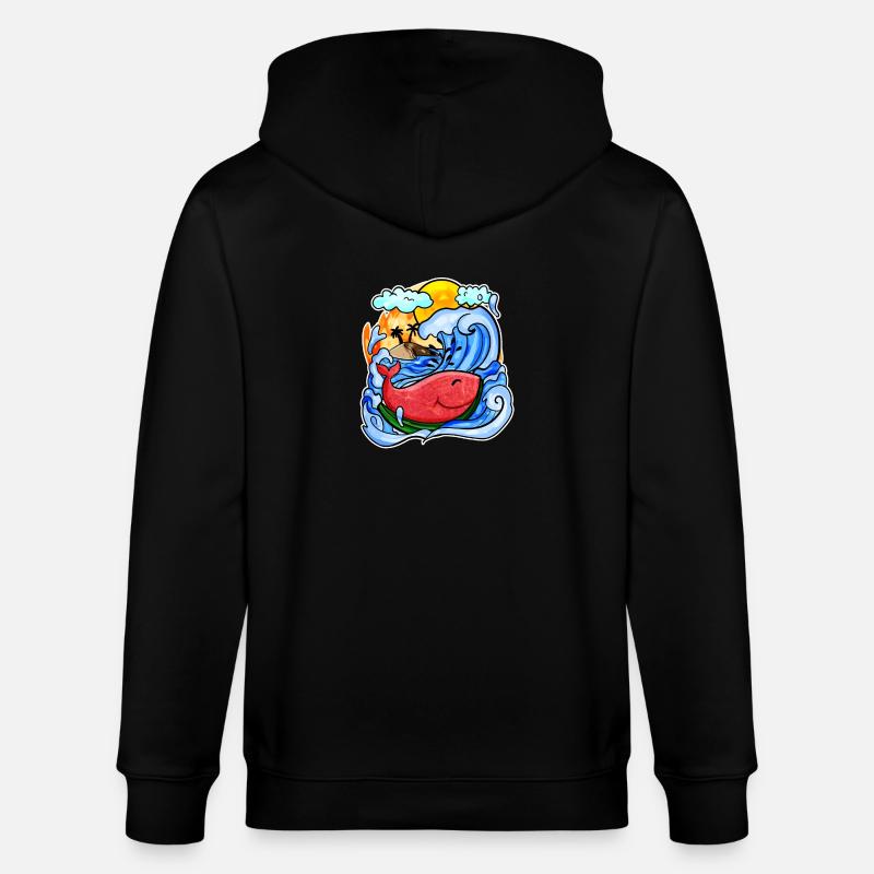 Baleine pastèque - Veste à capuche bio CULTIVATOR Stanley/Stella Unisexe - noir