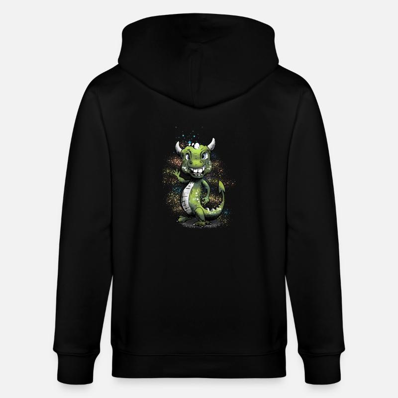 Farbiger Drache - Stanley/Stella Unisex Bio-Kapuzenjacke CULTIVATOR  - Schwarz