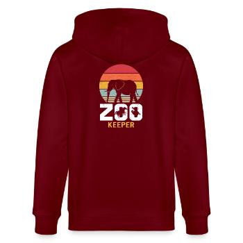 Zoo Gardien de zoo Gardien de zoo Vintage Zoo Wildlife - Veste à capuche bio CULTIVATOR Stanley/Stella Unisexe - bordeaux - Dos - Anna (173cm)