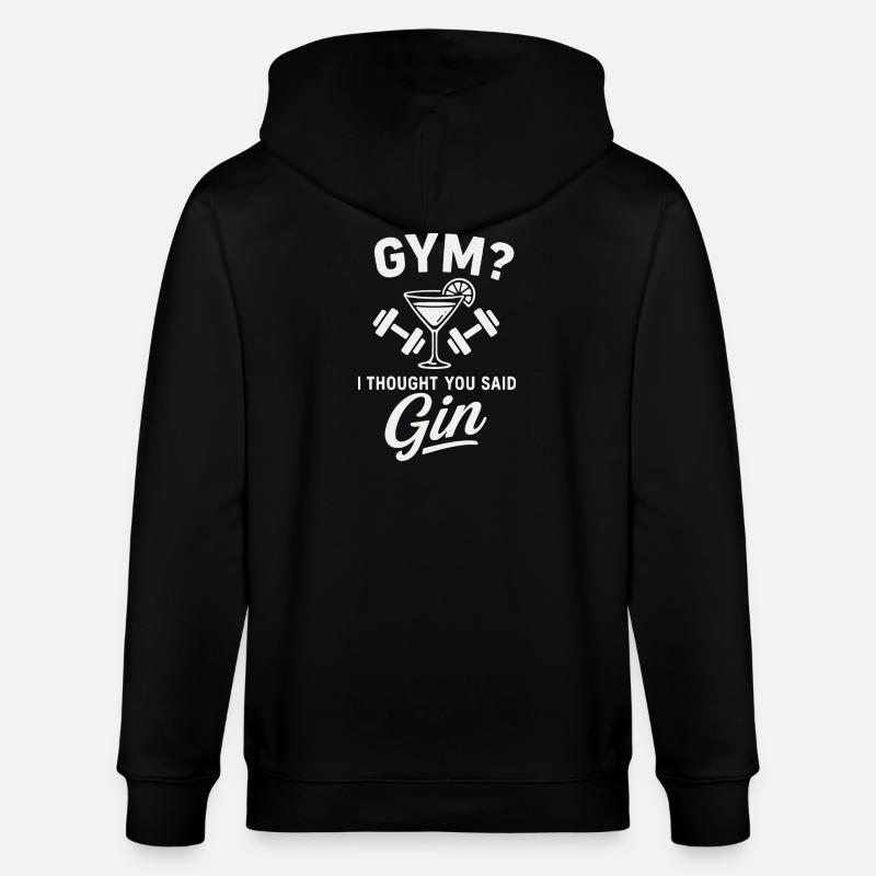 Gym oder Gin ? - Stanley/Stella Unisex Bio-Kapuzenjacke CULTIVATOR  - Schwarz