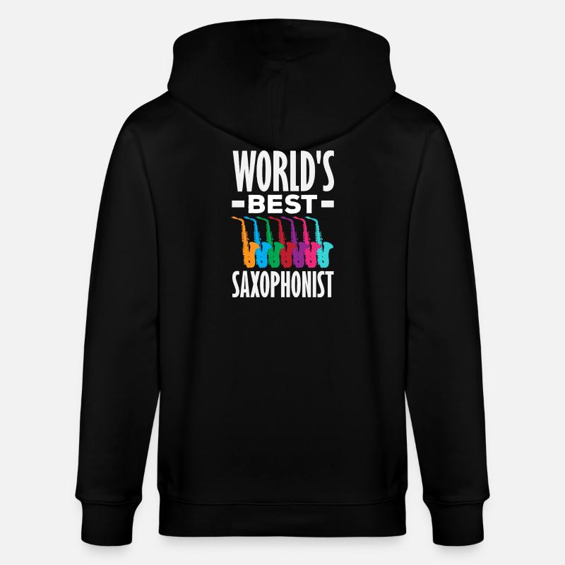 Saxofon - Stanley/Stella Unisex Bio-Kapuzenjacke CULTIVATOR  - Schwarz