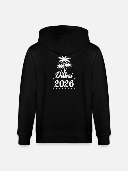 Dubai 2026 Palmen Emblem - Stanley/Stella Unisex Bio-Kapuzenjacke CULTIVATOR - Schwarz