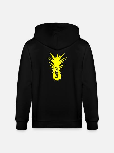 Bananas Pineapple yellow cut - Stanley/Stella CULTIVATOR Unisex Organic Hooded Jacket - black