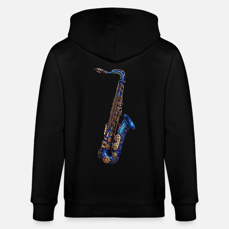 Saxophone - Veste à capuche bio CULTIVATOR Stanley/Stella Unisexe - noir