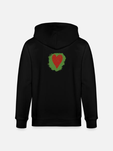 Herz im Aquarellstil - Stanley/Stella Unisex Bio-Kapuzenjacke CULTIVATOR  - Schwarz