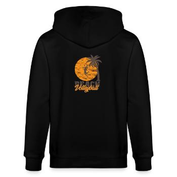Beachvolleyball - Stanley/Stella Unisex Bio-Kapuzenjacke CULTIVATOR  - Schwarz - Hinten - Anna (173cm)