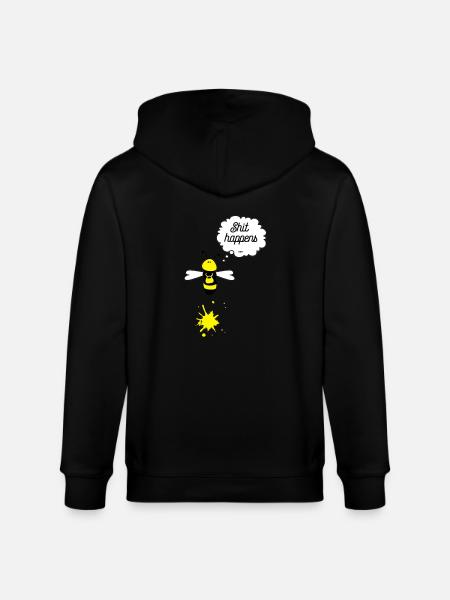 Shit happens bee - Stanley/Stella CULTIVATOR Unisex Organic Hooded Jacket - black