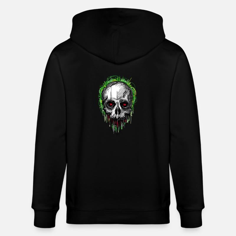 skull_scribble - Veste à capuche bio CULTIVATOR Stanley/Stella Unisexe - noir