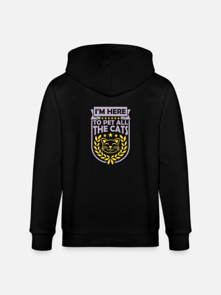 Pet All The Cats - Stanley/Stella CULTIVATOR  Unisex Organic Hooded Jacket - black