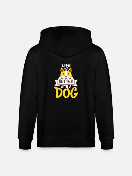 better with a dog - Stanley/Stella CULTIVATOR Unisex Organic Hooded Jacket - black