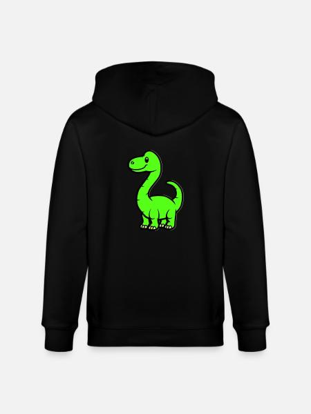 Dinosaur Brontosaurus Comic - Stanley/Stella CULTIVATOR Unisex Organic Hooded Jacket - black