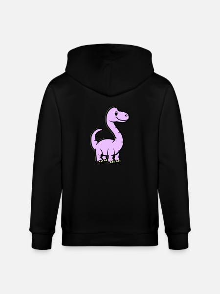 Dinosaur Brontosaurus Comic - Stanley/Stella CULTIVATOR  Unisex Organic Hooded Jacket - black