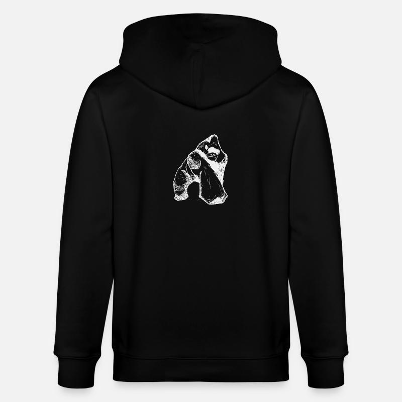 Gorille & Dos argent - Veste à capuche bio CULTIVATOR Stanley/Stella Unisexe - noir