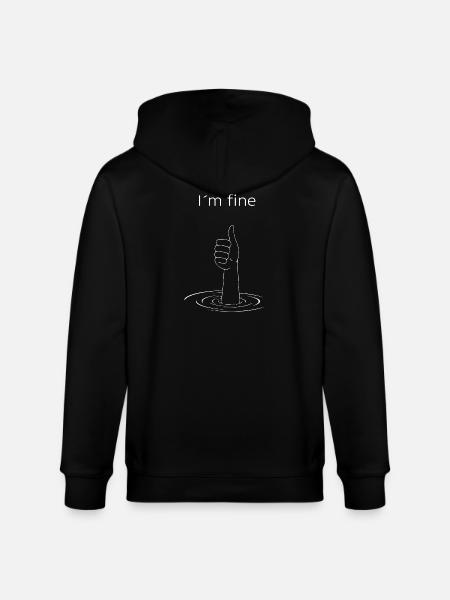 "Jeg har det fint" – Sarkastisk sjov skjorte - Stanley/Stella økologisk unisex-hættejakke CULTIVATOR  - sort