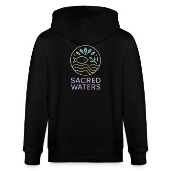 Sacred Waters (Heilige Wasser) - Stanley/Stella Unisex Bio-Kapuzenjacke CULTIVATOR  - Schwarz - Hinten - Anna (173cm)