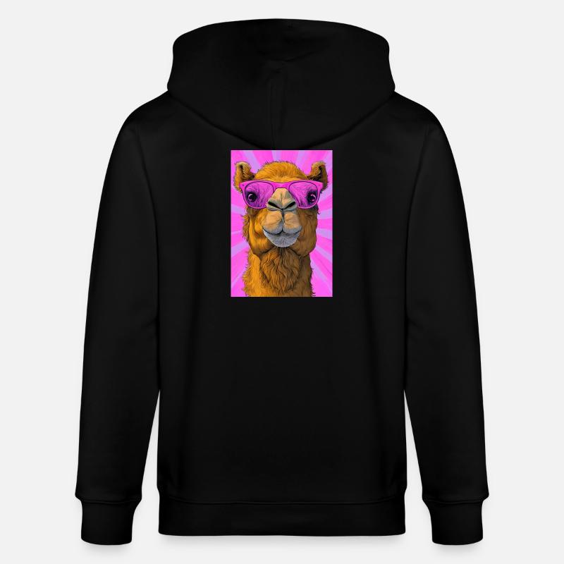 Kamel - Stanley/Stella Unisex Bio-Kapuzenjacke CULTIVATOR  - Schwarz