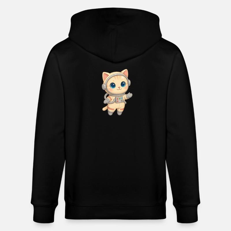 Chat aventurier de l’espace - Veste à capuche bio CULTIVATOR Stanley/Stella Unisexe - noir