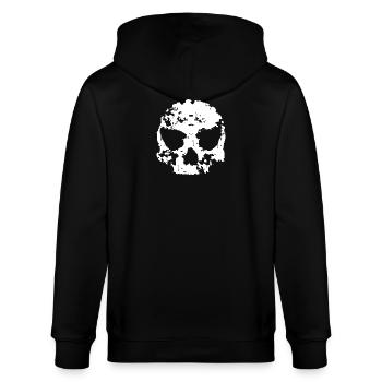 Skull - Stanley/Stella Unisex Bio-Kapuzenjacke CULTIVATOR  - Schwarz - Hinten - Anna (173cm)