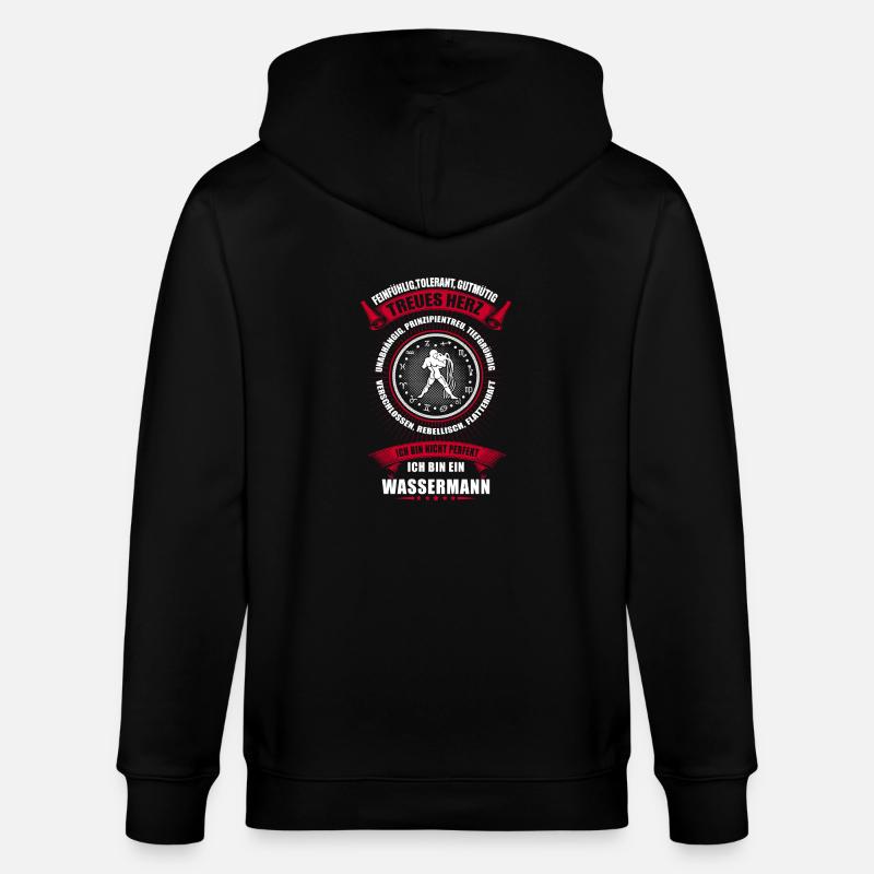 Wassermann Sternzeichen Horoskop - Stanley/Stella Unisex Bio-Kapuzenjacke CULTIVATOR  - Schwarz
