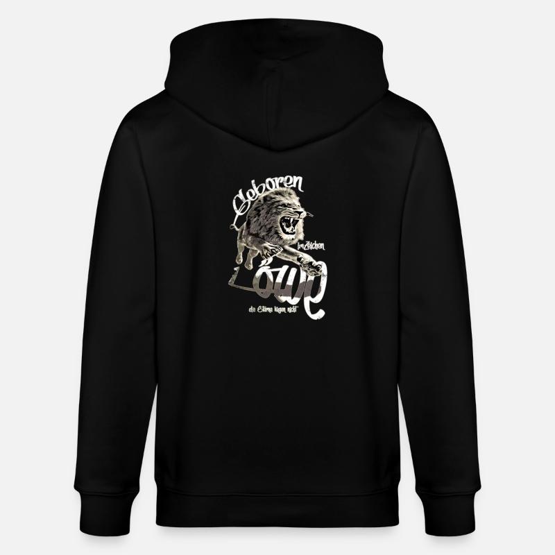 löwe sternzeichen - Stanley/Stella Unisex Bio-Kapuzenjacke CULTIVATOR  - Schwarz