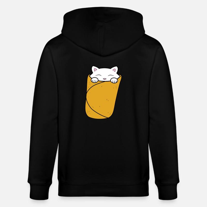 Purrito, burrito de chat mignon. - Veste à capuche bio CULTIVATOR Stanley/Stella Unisexe - noir