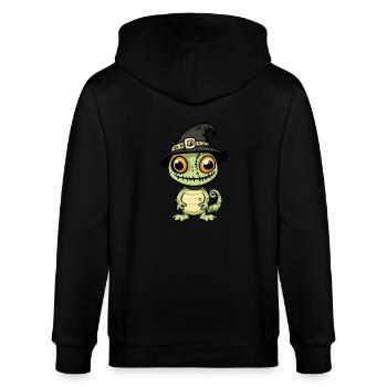 Caméléon Halloween Drôle Zombie - Veste à capuche bio CULTIVATOR Stanley/Stella Unisexe - noir - Dos - Anna (173cm)