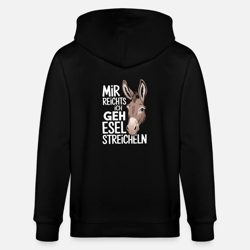 Âne âne mulet Muli - Veste à capuche bio CULTIVATOR Stanley/Stella Unisexe - noir