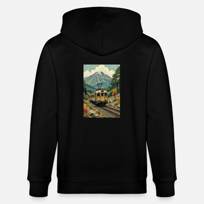 Image de train rétro - Veste à capuche bio CULTIVATOR Stanley/Stella Unisexe - noir