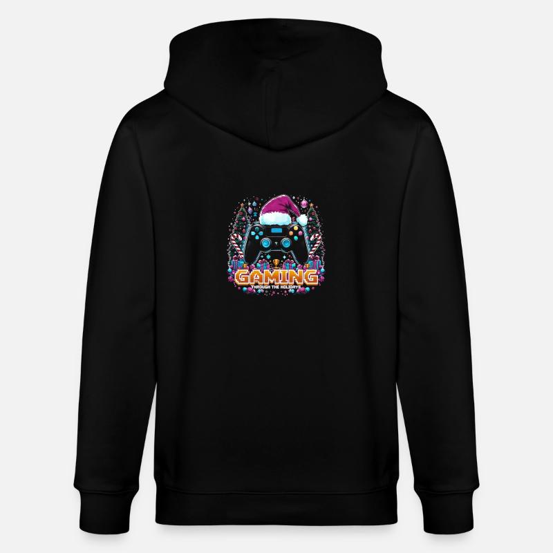 Weihnachts-Gaming Controller - Stanley/Stella Unisex Bio-Kapuzenjacke CULTIVATOR  - Schwarz