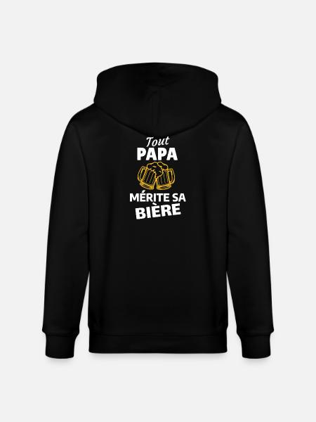 Every DAD deserves his beer - Stanley/Stella CULTIVATOR  Unisex Organic Hooded Jacket - black