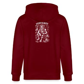 Vodyanoy - Slavic Mythical creature - Stanley/Stella CULTIVATOR  Unisex Organic Hooded Jacket - burgundy - Back - Anna (173cm)