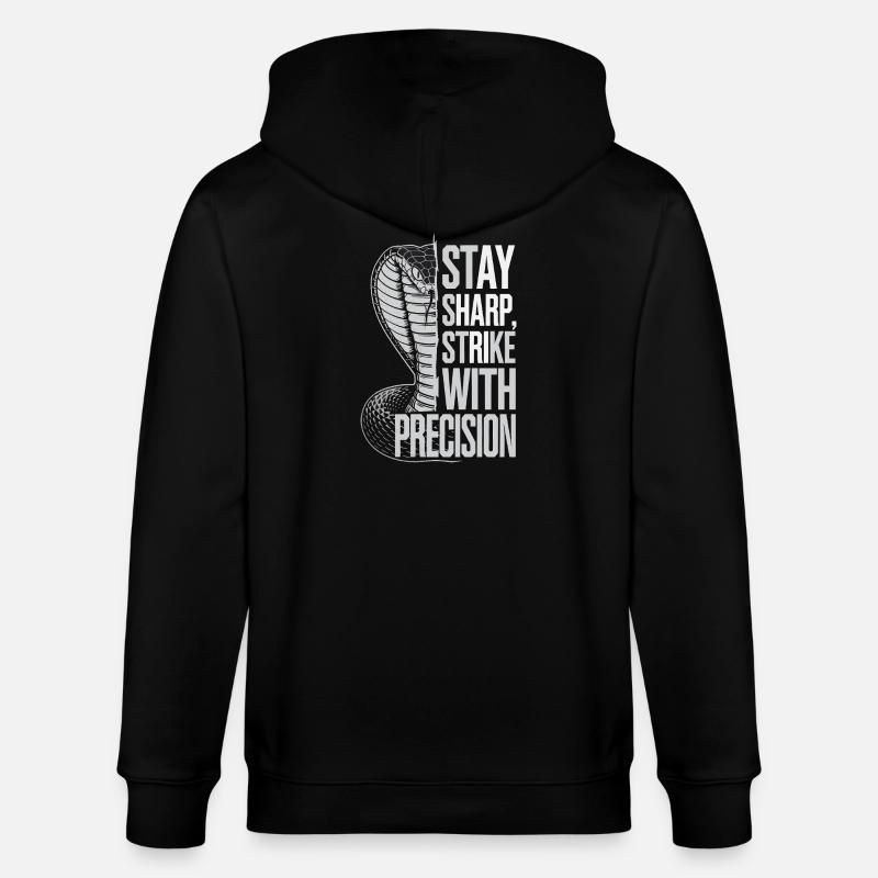 Cobra avec citation de précision - Veste à capuche bio CULTIVATOR Stanley/Stella Unisexe - noir