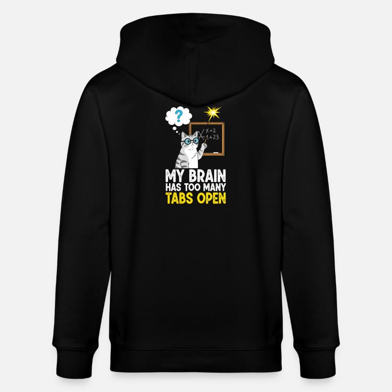Humorvolles Katzenbild mit Schulkonzept - Stanley/Stella Unisex Bio-Kapuzenjacke CULTIVATOR  - Schwarz