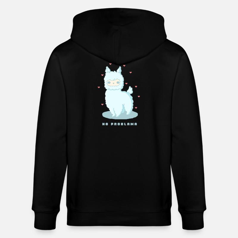 No Problama - Conception amusante de lama - Veste à capuche bio CULTIVATOR Stanley/Stella Unisexe - noir