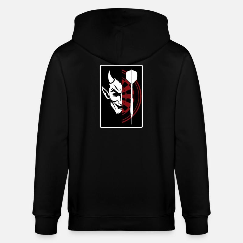 Darts, Bullseye, Dartboard and devil. - Stanley/Stella Unisex Bio-Kapuzenjacke CULTIVATOR  - Schwarz