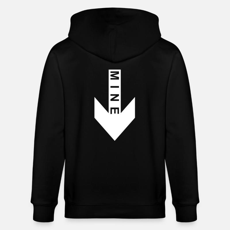 Mine arrow down - Stanley/Stella CULTIVATOR Unisex Organic Hooded Jacket - black