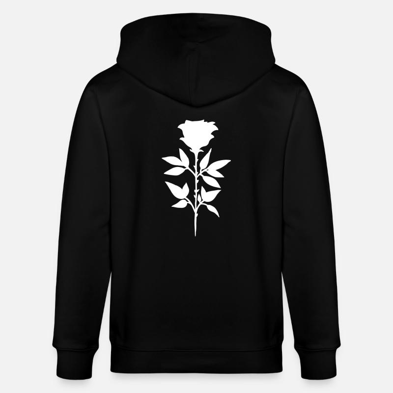 Rose blanche - Veste à capuche bio CULTIVATOR Stanley/Stella Unisexe - noir