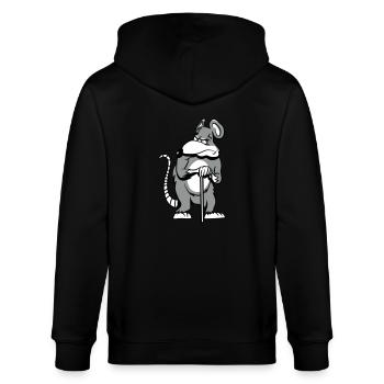 Rat vieux de mauvaise humeur - Veste à capuche bio CULTIVATOR Stanley/Stella Unisexe - noir - Dos - Anna (173cm)