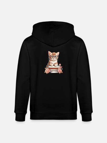 Clever Baby Cat - Stanley/Stella CULTIVATOR Unisex Organic Hooded Jacket - black