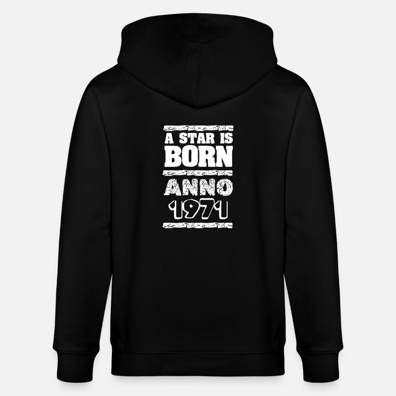 Né en 1971 - Veste à capuche bio CULTIVATOR Stanley/Stella Unisexe - noir