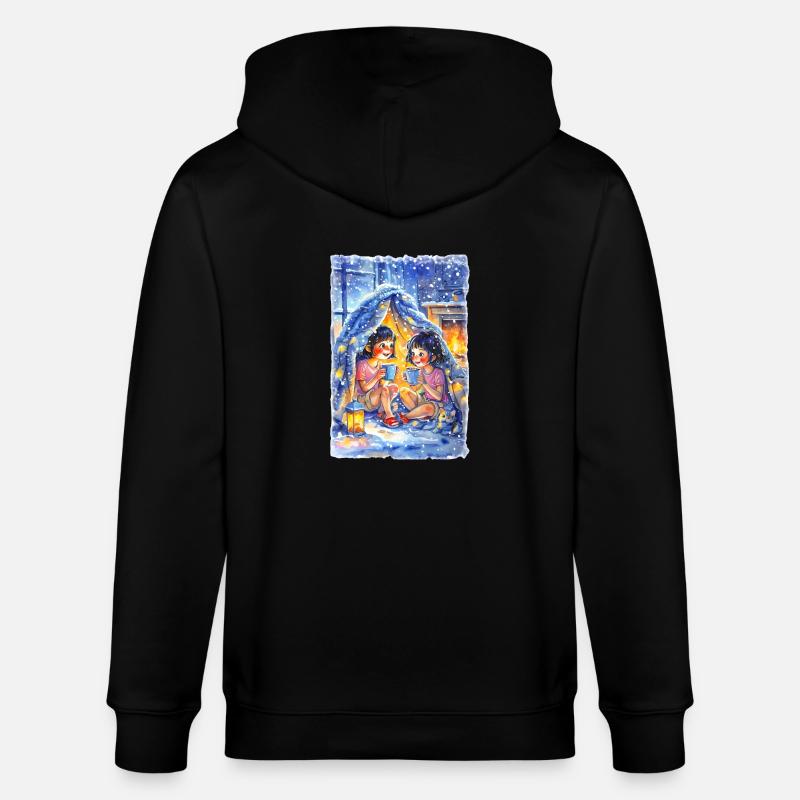Bau einer Deckenfestung - Stanley/Stella Unisex Bio-Kapuzenjacke CULTIVATOR  - Schwarz
